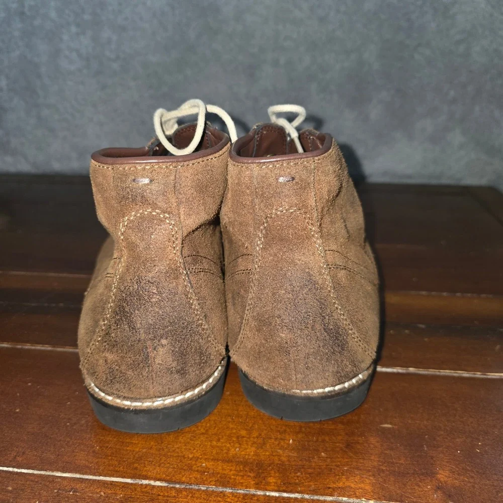 Vince Camuto Lancelot Chukka Boots Brown Distressed Oiled Suede Lug Sole Mens 10